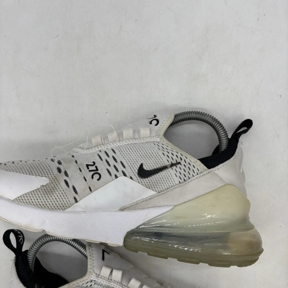 Nike Air Max 270 Shoes Womens 7.5 White Black Shoes Sneakers AH6789-100 No Laces